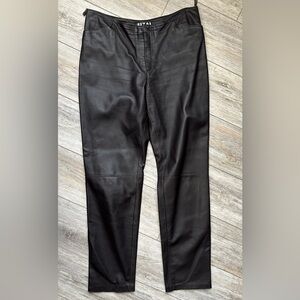 Rizal Dark Brown Leather Straight Leg Pants Large/Size 12/44